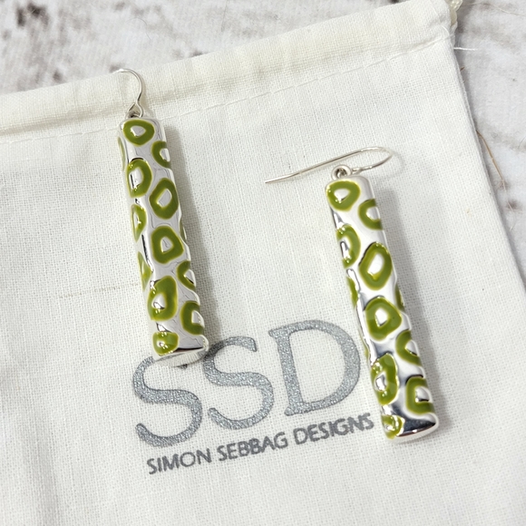 Simon Sebbag Cheetah Stick Earrings Lime Green - Picture 8 of 8